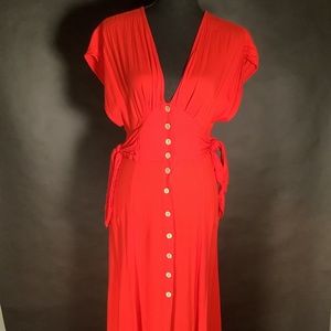 Red button down dress from Forever 21